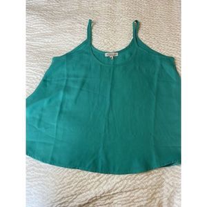 Active USA Womens Spaghetti Strap flowy blouse top Green Size M